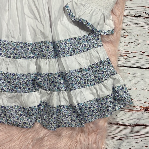 Tuckernuck Pomander Place Floral Tiered Fran Mini Dress White Blue Combo - Picture 7 of 10